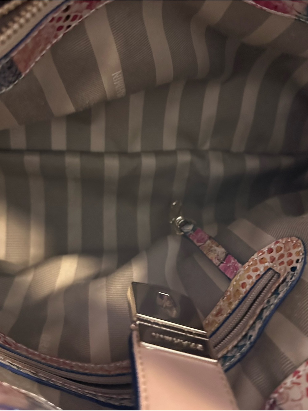 Elisa Multi-Color Snake-Print Leather Tote Bag by Brahmin - Picture 12 of 16